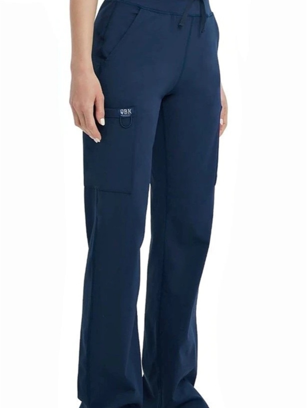 QBK Yoga Scrub Pants Women Five Pocket Cargo Scrub Pant 's Blue 4XL